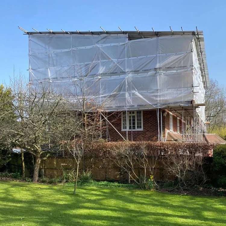 Commercial scaffolding installed on a large seafront structure by Sussex Scaffolding Ltd, showing comprehensive scaffolding solutions backed by industry experience and excellent service